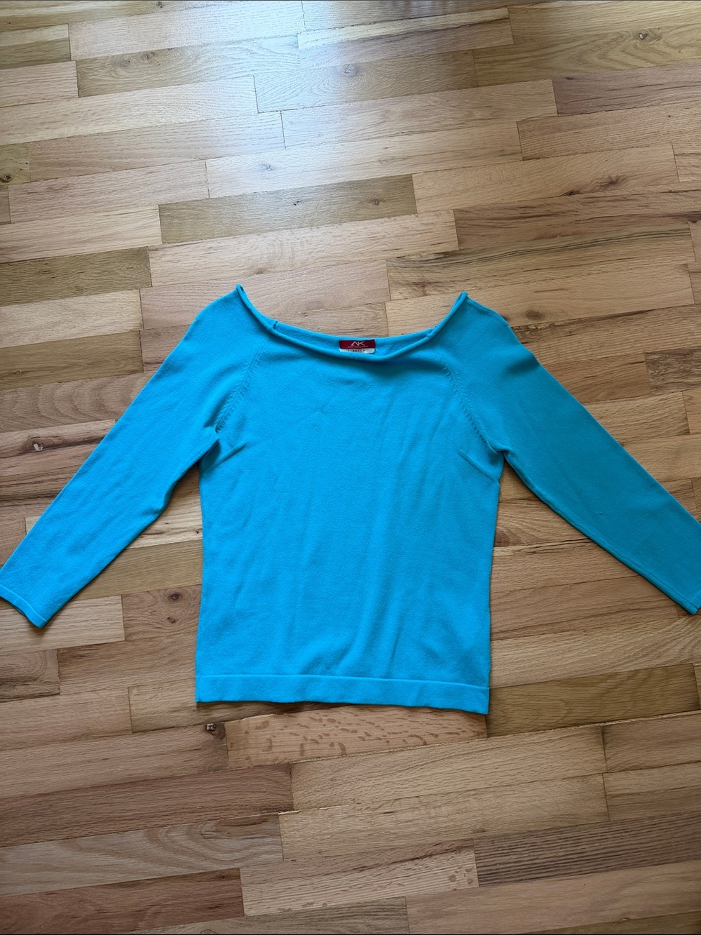 Anne Klein Bright Turquoise Crewneck Stretch Top